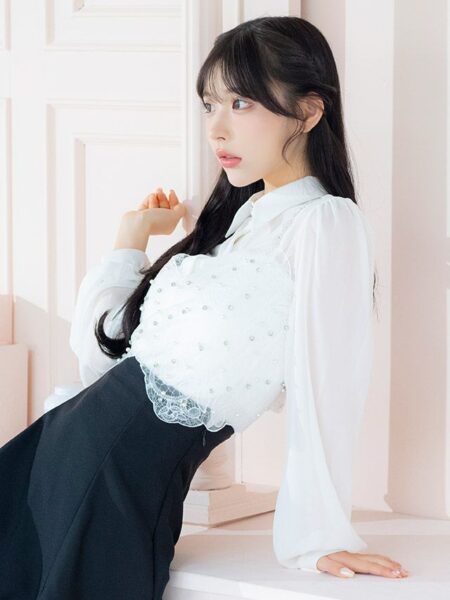 シアーレースが可愛いセットアップドレス♡