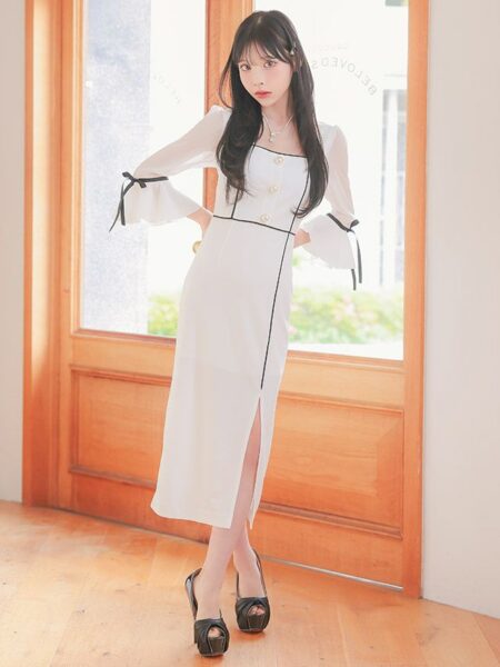 大人可愛いシンプルドレスコーデ♡