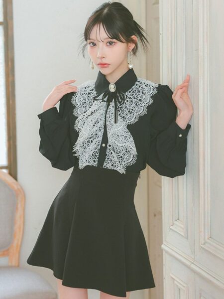 モノトーンで魅せるセットアップ風ドレスコーデ♡