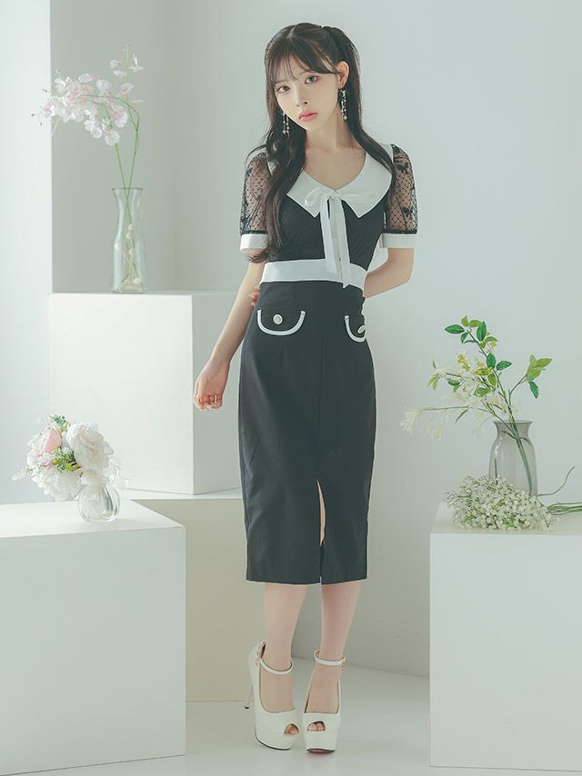 シアースリーブが抜け感を与える上品ドレス♡