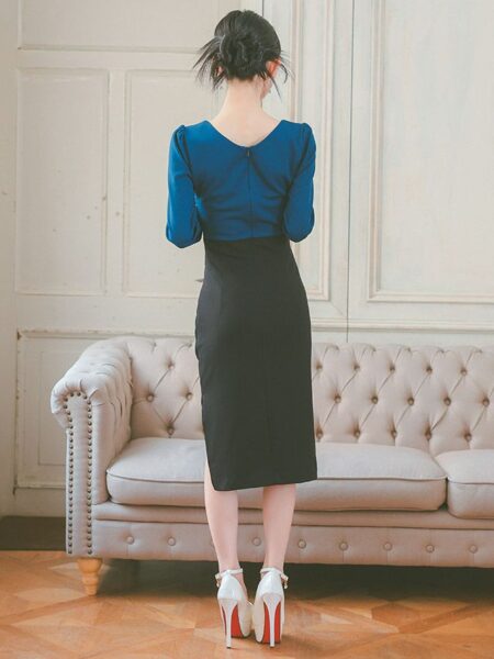 スリット入りで動くたびに美脚を魅せるエレガントなミニドレス